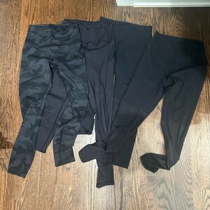 Lululemon Black and Camouflage Leggings Set (4 pairs)